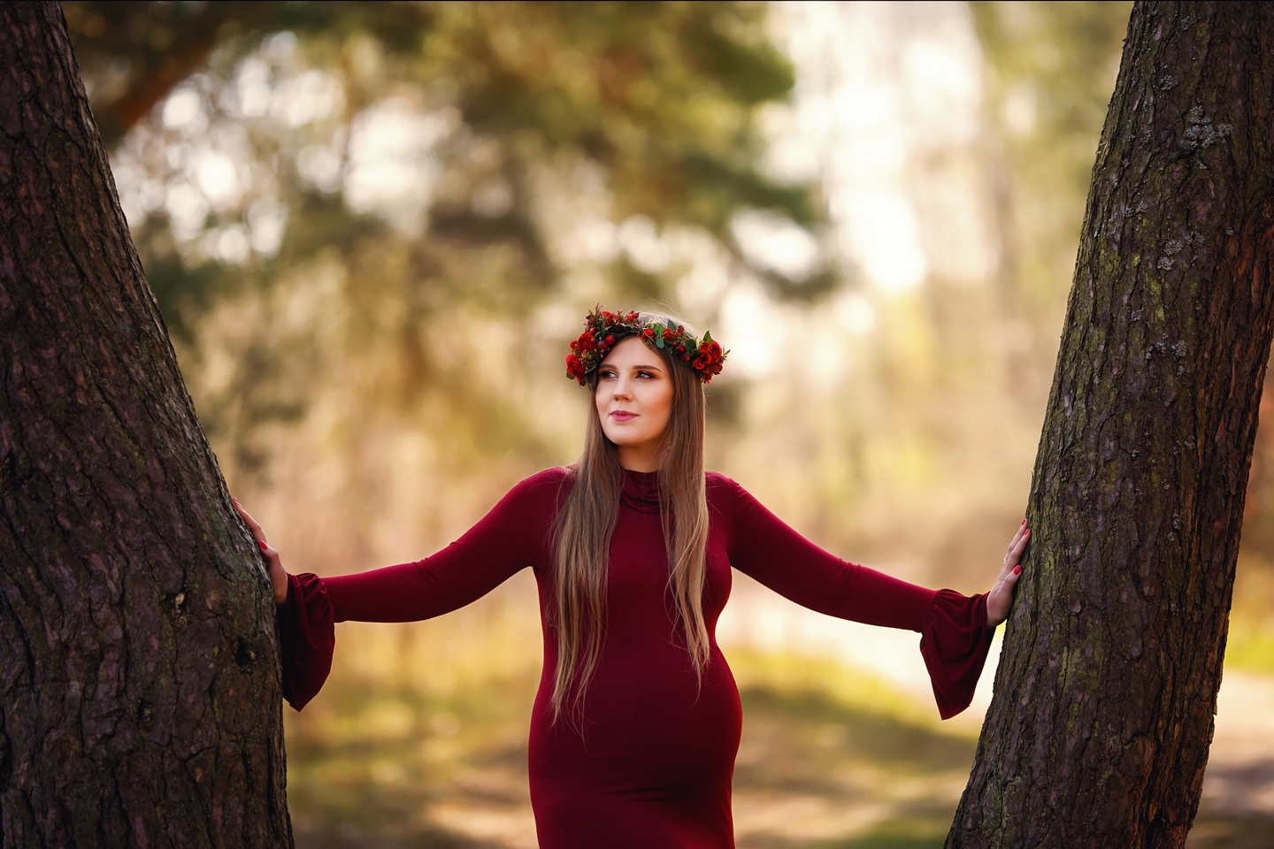 Joanna sesja ciążowa w lesie